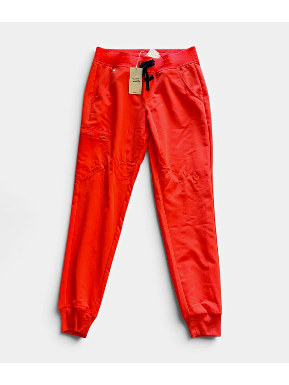 FIGS Women’s Orange Jersey Polyester Zamora Jogger Scrub Pants Size S Solid
